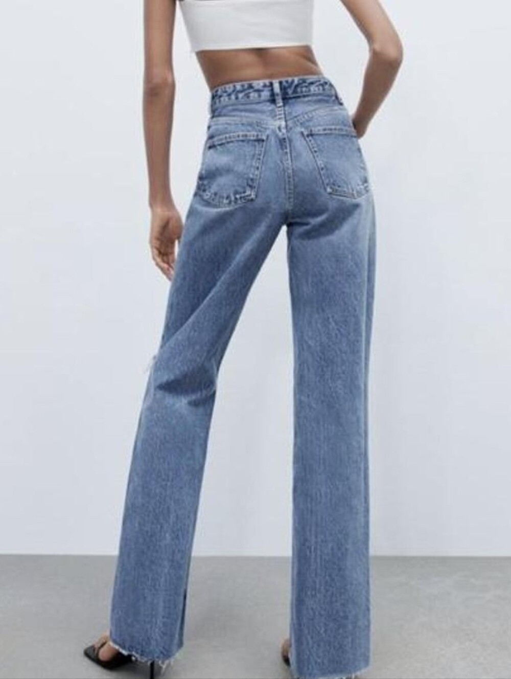 Zara Light Blue High-Rise Wide-Leg Jeans - Picture 2 of 5